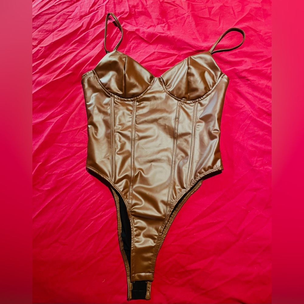 Brown corset bodysuit